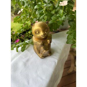 Vintage Brass Panda Figurine |